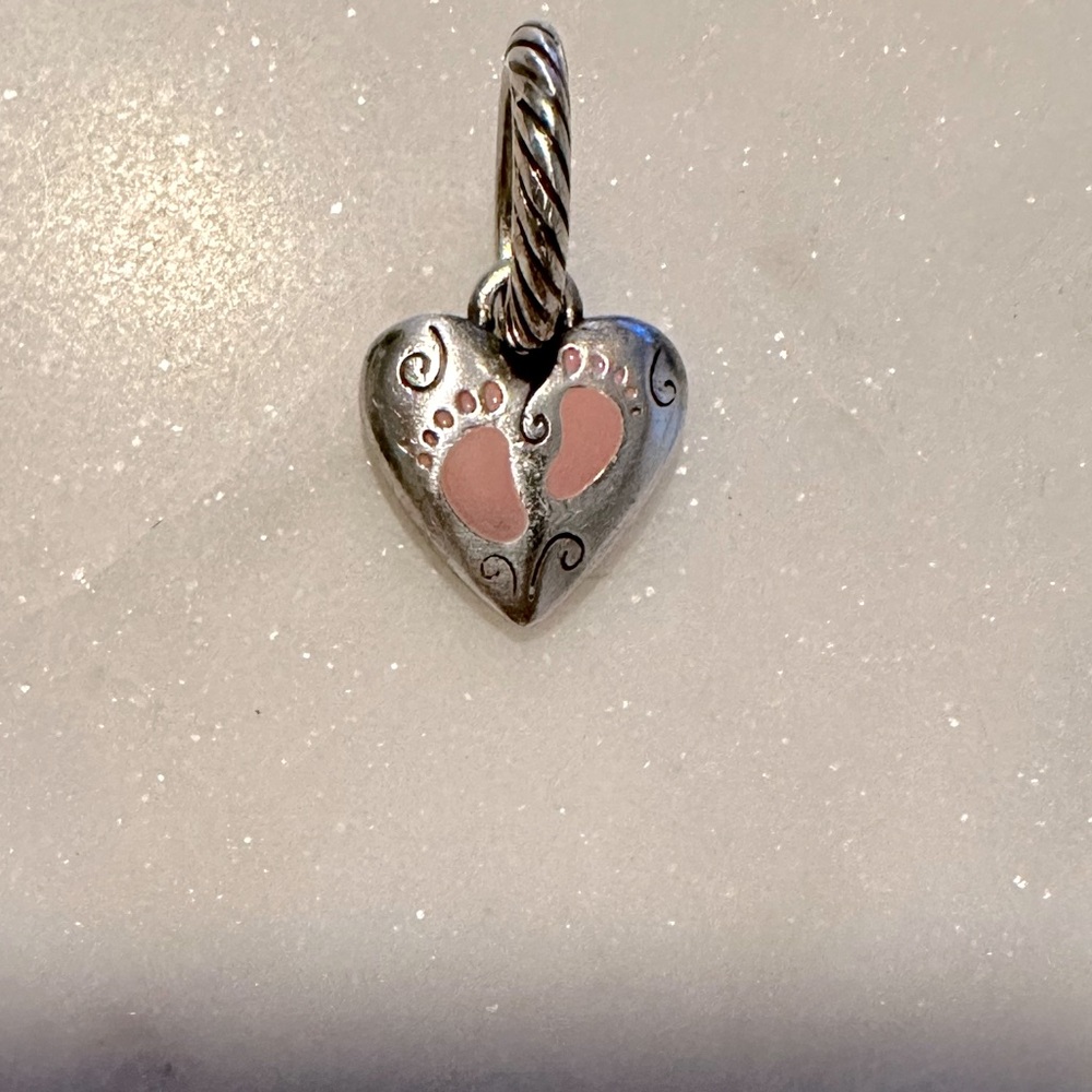Brighton Baby Girl Heart Charm Pink Feet